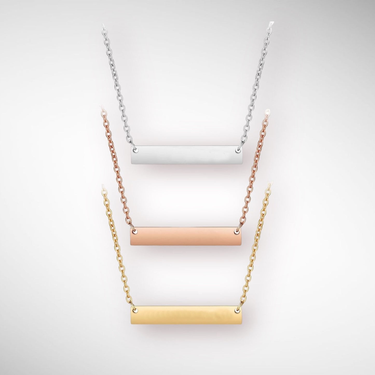 Stainless Steel Horizontal Bar Necklace