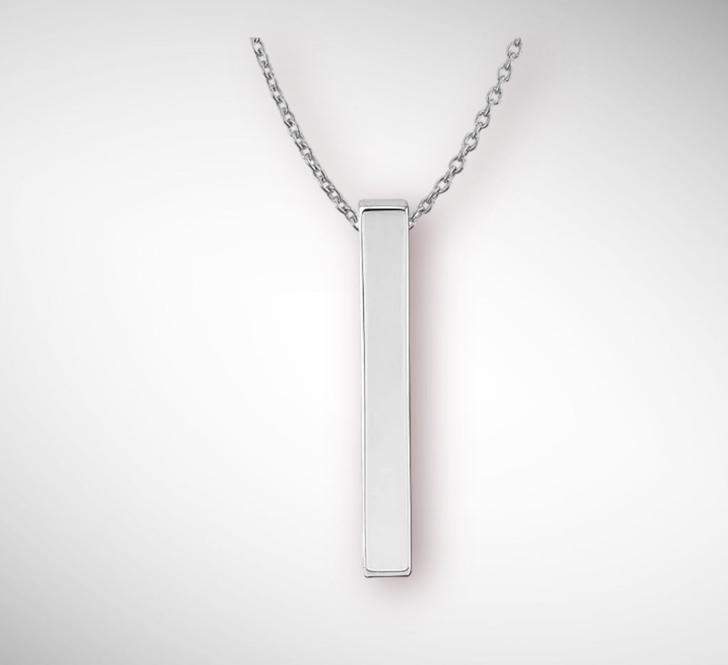 Stainless Steel 3D Vertical Bar Necklace