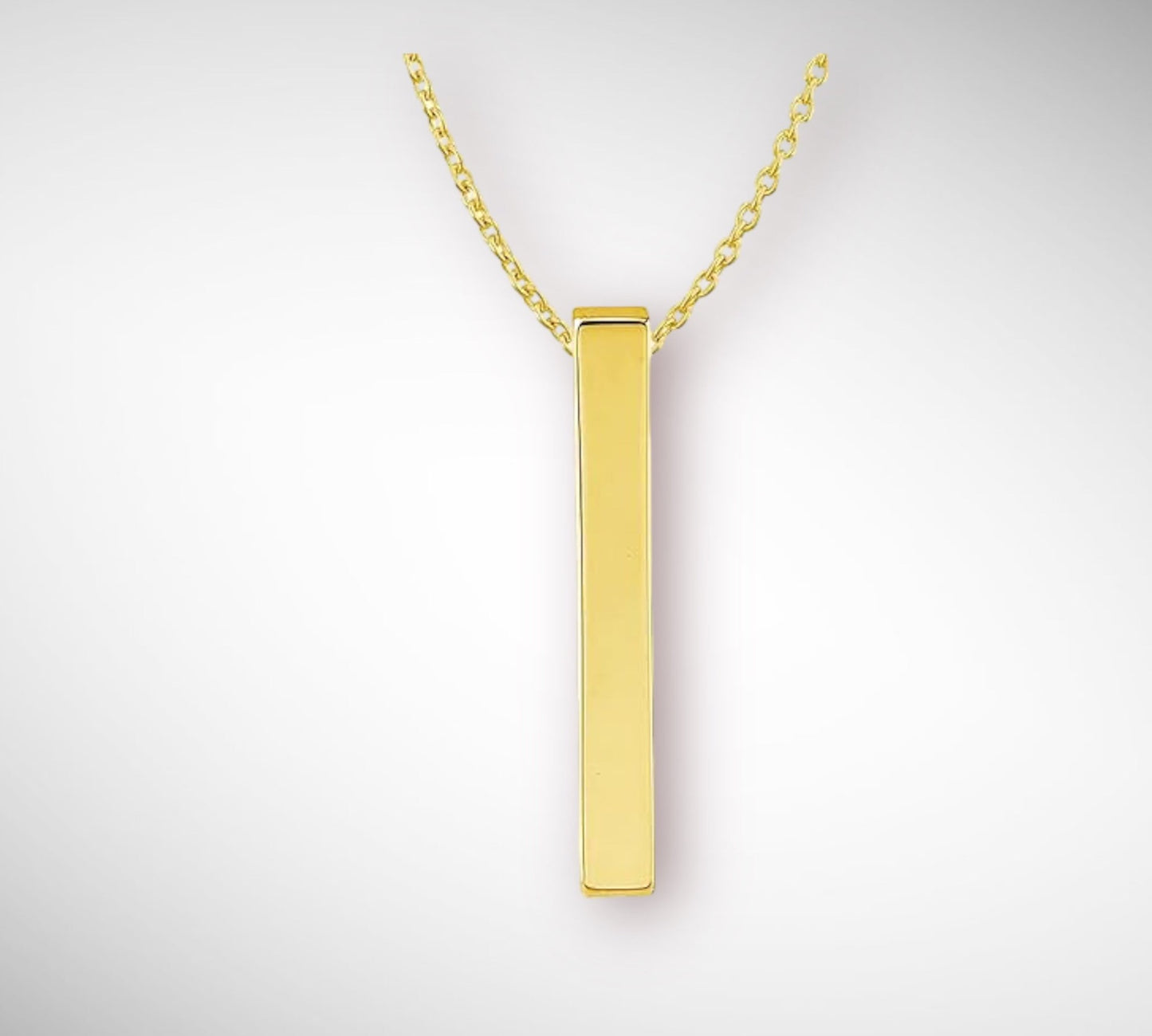 Stainless Steel 3D Vertical Bar Necklace