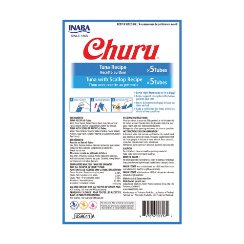 Inaba Churu Cat Treats - Tuna Variety - 10 Pack